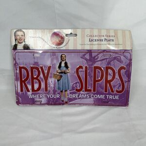 The Wizard of Oz "Ruby Slippers" Dorothy Collectible Metal License Plate Purple